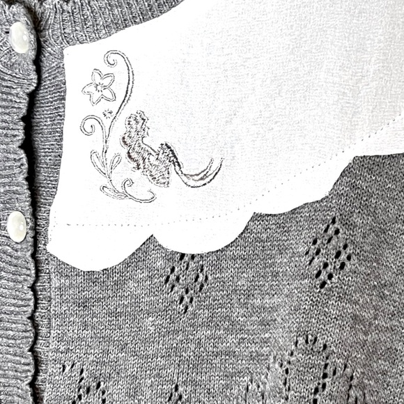 Disney The Little Mermaid Ariel Grey Pointelle Cardigan - Picture 11 of 15